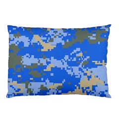 Oceanic Camouflage Blue Grey Map Pillow Case (two Sides)