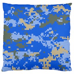 Oceanic Camouflage Blue Grey Map Large Cushion Case (two Sides) by Mariart