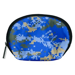 Oceanic Camouflage Blue Grey Map Accessory Pouches (medium)  by Mariart
