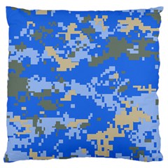 Oceanic Camouflage Blue Grey Map Large Flano Cushion Case (two Sides)