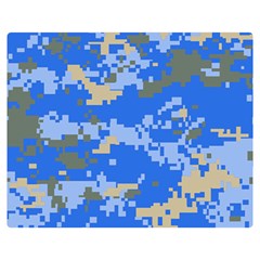 Oceanic Camouflage Blue Grey Map Double Sided Flano Blanket (medium) 