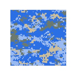 Oceanic Camouflage Blue Grey Map Small Satin Scarf (square)