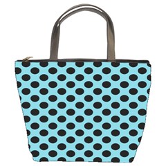 Polka Dot Blue Black Bucket Bags by Mariart