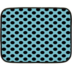 Polka Dot Blue Black Fleece Blanket (mini) by Mariart