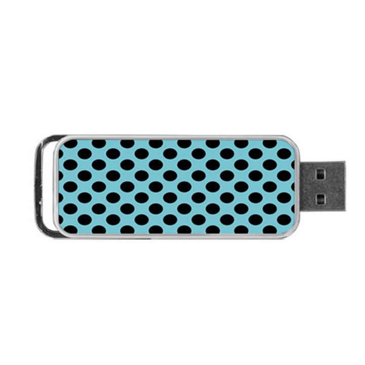 Polka Dot Blue Black Portable USB Flash (Two Sides)