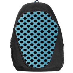 Polka Dot Blue Black Backpack Bag by Mariart