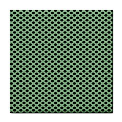 Polka Dot Green Black Tile Coasters by Mariart