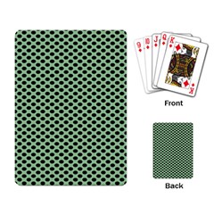 Polka Dot Green Black Playing Card