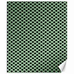 Polka Dot Green Black Canvas 8  X 10  by Mariart