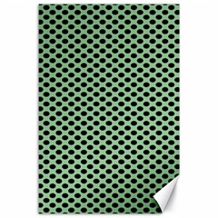 Polka Dot Green Black Canvas 24  X 36  by Mariart