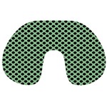 Polka Dot Green Black Travel Neck Pillows Front