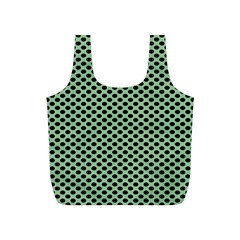 Polka Dot Green Black Full Print Recycle Bags (s) 