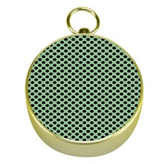 Polka Dot Green Black Gold Compasses