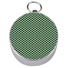 Polka Dot Green Black Silver Compasses by Mariart