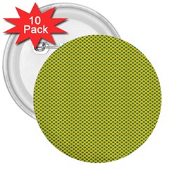 Polka Dot Green Yellow 3  Buttons (10 Pack) 