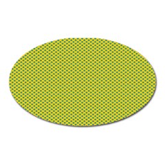 Polka Dot Green Yellow Oval Magnet by Mariart