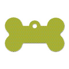 Polka Dot Green Yellow Dog Tag Bone (one Side) by Mariart