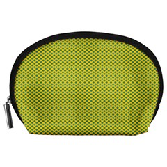 Polka Dot Green Yellow Accessory Pouches (large)  by Mariart