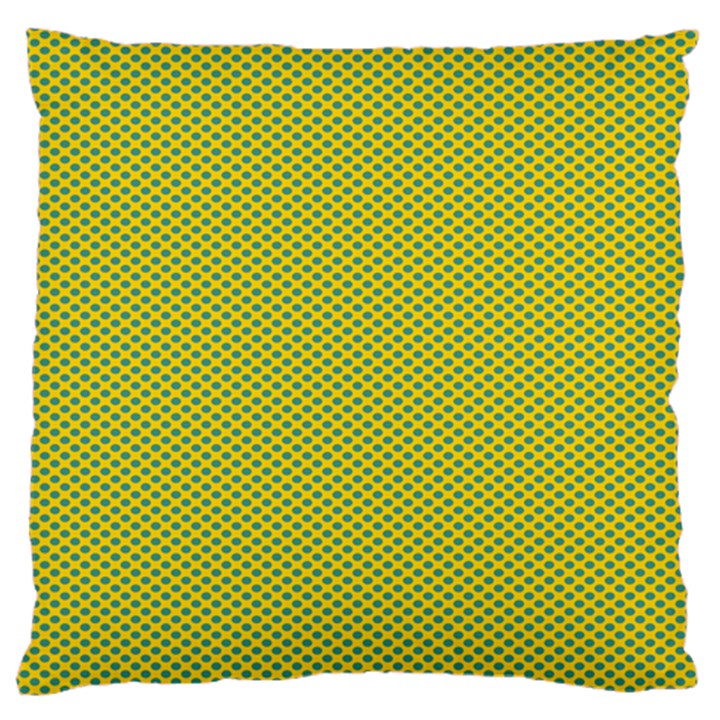 Polka Dot Green Yellow Large Flano Cushion Case (Two Sides)