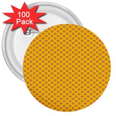 Polka Dot Orange Yellow 3  Buttons (100 Pack)  by Mariart