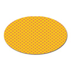 Polka Dot Orange Yellow Oval Magnet by Mariart