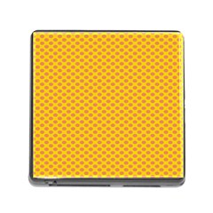 Polka Dot Orange Yellow Memory Card Reader (square) by Mariart
