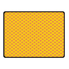 Polka Dot Orange Yellow Fleece Blanket (small) by Mariart