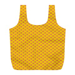 Polka Dot Orange Yellow Full Print Recycle Bags (l) 