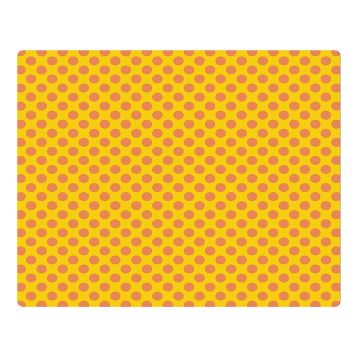 Polka Dot Orange Yellow Double Sided Flano Blanket (Large) 