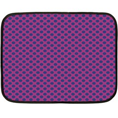 Polka Dot Purple Blue Double Sided Fleece Blanket (mini) 