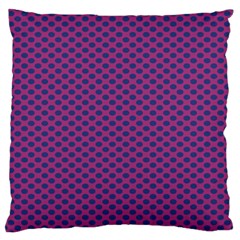 Polka Dot Purple Blue Large Flano Cushion Case (one Side)