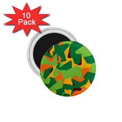 Initial Camouflage Green Orange Yellow 1 75  Magnets (10 Pack)  by Mariart