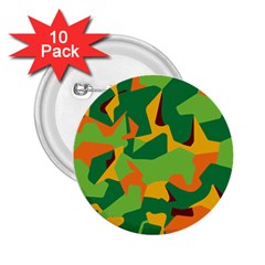 Initial Camouflage Green Orange Yellow 2 25  Buttons (10 Pack) 