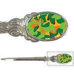 Initial Camouflage Green Orange Yellow Letter Openers Front