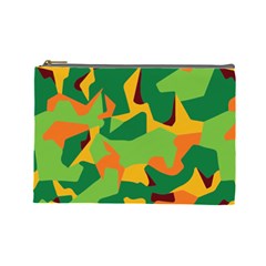 Initial Camouflage Green Orange Yellow Cosmetic Bag (large)  by Mariart
