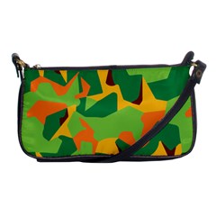 Initial Camouflage Green Orange Yellow Shoulder Clutch Bags