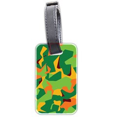 Initial Camouflage Green Orange Yellow Luggage Tags (two Sides) by Mariart