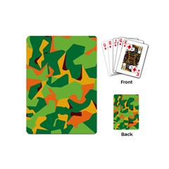 Initial Camouflage Green Orange Yellow Playing Cards (mini)  by Mariart