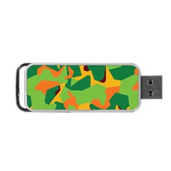 Initial Camouflage Green Orange Yellow Portable Usb Flash (one Side) by Mariart
