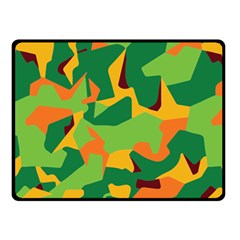 Initial Camouflage Green Orange Yellow Double Sided Fleece Blanket (small)  by Mariart