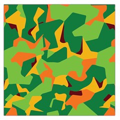 Initial Camouflage Green Orange Yellow Large Satin Scarf (square)