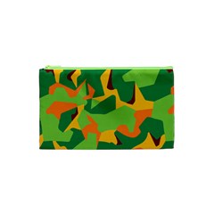 Initial Camouflage Green Orange Yellow Cosmetic Bag (xs) by Mariart