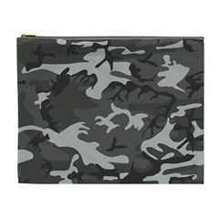 Initial Camouflage Grey Cosmetic Bag (xl) by Mariart