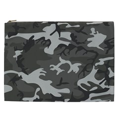 Initial Camouflage Grey Cosmetic Bag (xxl)  by Mariart