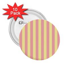 Pink Yellow Stripes Line 2 25  Buttons (10 Pack) 