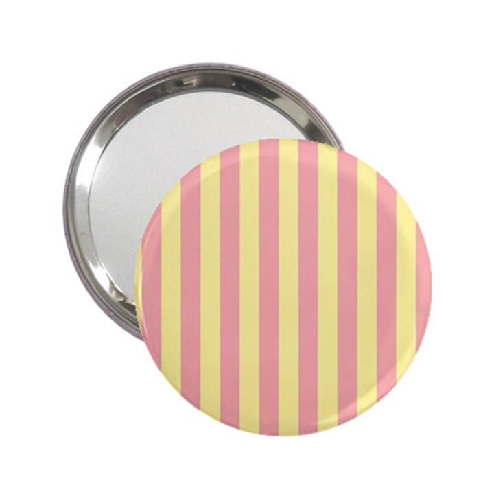 Pink Yellow Stripes Line 2.25  Handbag Mirrors