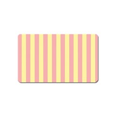 Pink Yellow Stripes Line Magnet (name Card) by Mariart