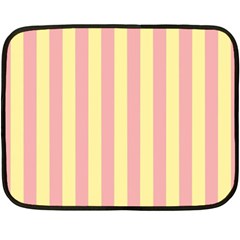 Pink Yellow Stripes Line Fleece Blanket (mini) by Mariart