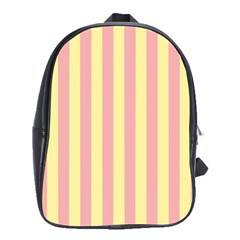 Pink Yellow Stripes Line School Bags(large)  by Mariart