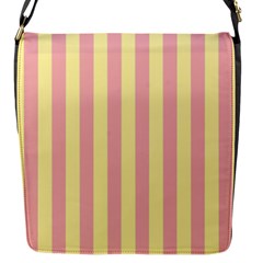 Pink Yellow Stripes Line Flap Messenger Bag (s) by Mariart